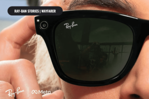 Gafas Ray-Ban Meta Wayfarer negras con tecnología inteligente y estilo icónico